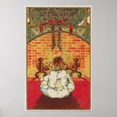 Poster Enfant devant la cheminée (Devant)