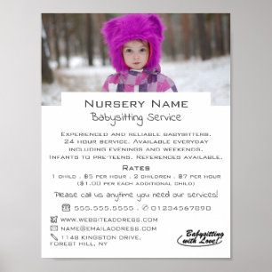 Poster Enfant d'hiver, Babysitter, Garderie, Nourriture
