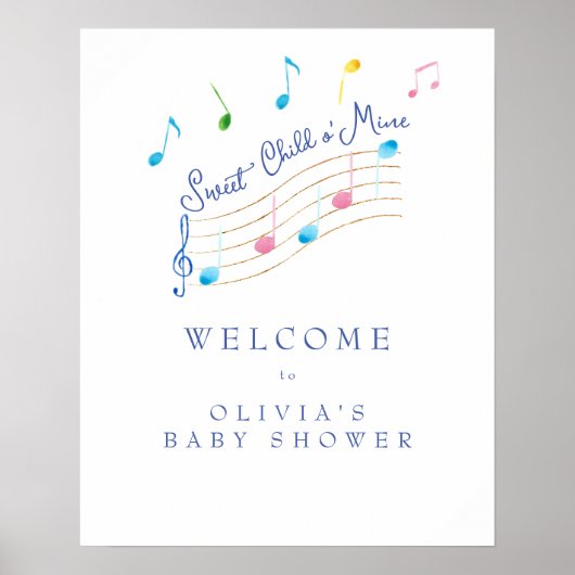 Poster Enfant doux de mon Baby shower musical (Devant)