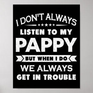 Poster Enfant Drôle Et Pappy Gif Uni Enfants Noir Je Ne A