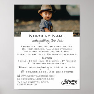 Poster Enfant en Casquette, Babysitter, Garderie, Nourrit