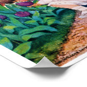 Poster Enfant en Jardin aux fleurs de Tulip, Jessie Willc (Coin)