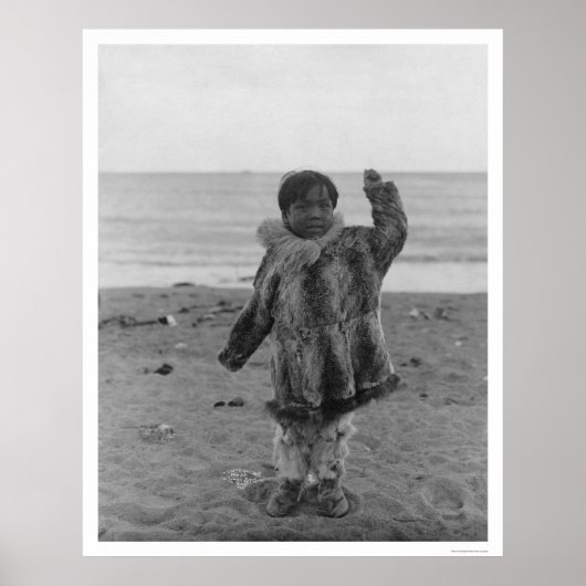 Poster Enfant Eskimo Sur La Plage Alaska 1906 (Devant)
