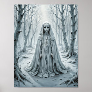 Poster Enfant fantôme dans un hiver froid