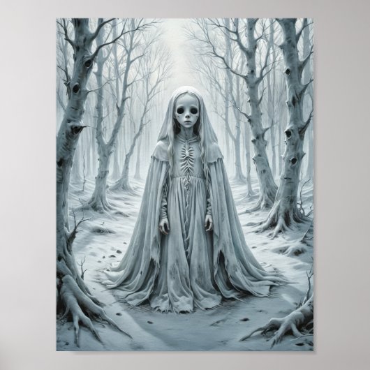 Poster Enfant fantôme dans un hiver froid (Devant)