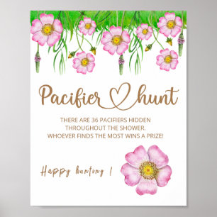 Poster Enfant fleur sauvage en fleur baby shower jeu