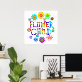 POSTER ENFANT FLEURS (Bureau à domicile)