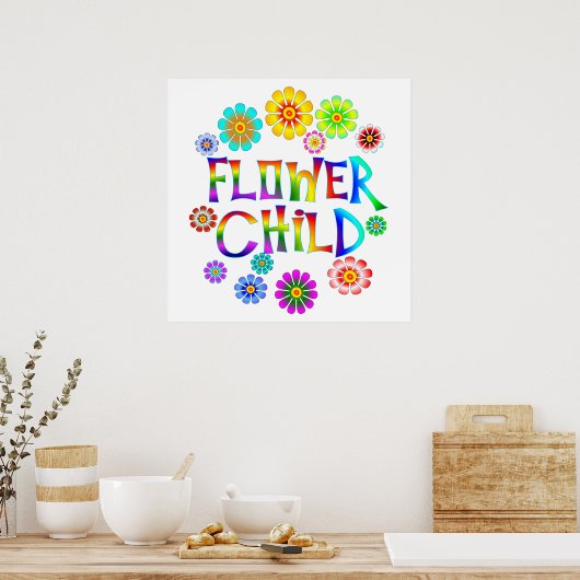 POSTER ENFANT FLEURS (Cuisine)