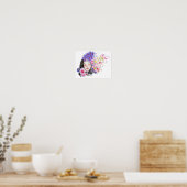 Poster Enfant floral sur blanc (Cuisine)