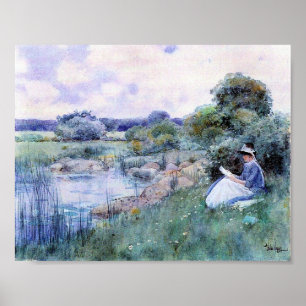Poster Enfant Hassam-Femme lecture