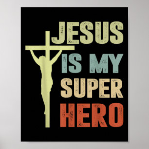 Poster Enfant Jésus Est Mon Superhéros Chrétien Dieu Fils