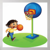 Poster Enfant Jouer au basket-ball avec Hoop Fun Sports (Devant)