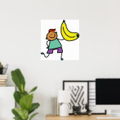 Poster Enfant Joueur tenant une grande banane jaune (Bureau à domicile)