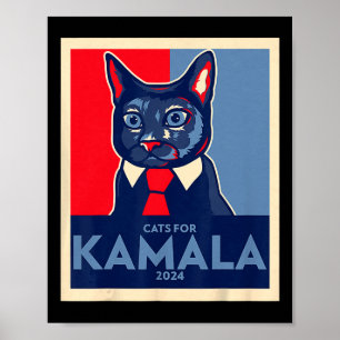 Poster Enfant Lady Chat Vote Kamala Harris 2024 1