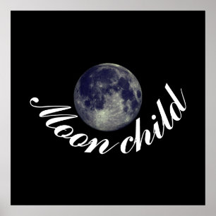 Poster Enfant Lune, Pleine lune