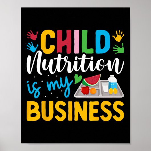 Poster Enfant Nutrition Est Mon Entreprise Déjeuner Lady (Devant)