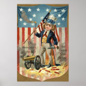 Poster Enfant Oncle Sam Cannon Feu US Drapeau (Devant)