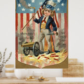 Poster Enfant Oncle Sam Cannon Feu US Drapeau (Cuisine)