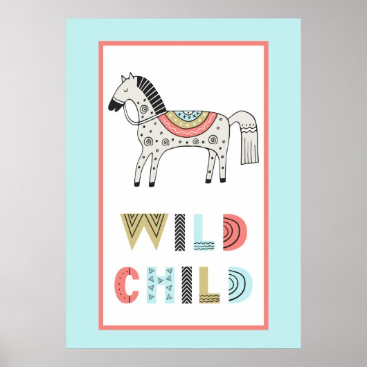 Poster Enfant Sauvage Scandia Cheval Nursery (Devant)