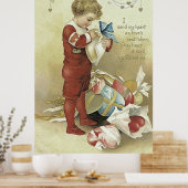 Poster Enfant Valentine présente le coeur (Cuisine)
