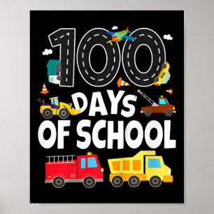 Poster Enfants 100 jours de véhicule de transport scolair