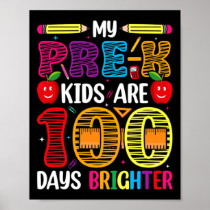Poster Enfants 100 Jours D'Enseignant Étudiant