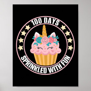Poster Enfants 100 Jours Saupoudrés De Fun Cupcake Chemis