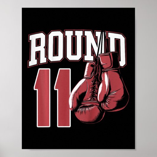 Poster Enfants 11 ans Boxer Anniversaire Party 11e annive (Devant)