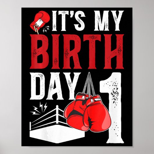 Poster Enfants 1er Anniversaire Boy 1 An Boxer Anniversai (Devant)