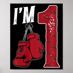 Poster Enfants 1er Anniversaire Boy Un An Boxer