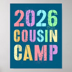 Poster Enfants 2026 camp de cousins vacances en famille é
