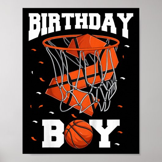 Poster Enfants 2e anniversaire Basketball garçon de deux  (Devant)