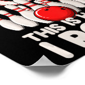 Poster Enfants 3 ans Vieux Bowling Party 3e anniversaire (Coin)