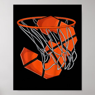 Poster Enfants 3e anniversaire Basketball Enfants