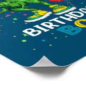 Poster Enfants 4 ans 4e anniversaire garçon T Rex Dinosau (Coin)