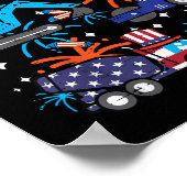 Poster Enfants 4 Juillet Construction Camions Véhicule Pa (Coin)