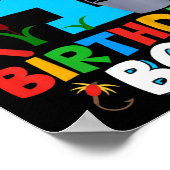 Poster Enfants 4e anniversaire Chemise garçon Pêche Anniv (Coin)