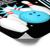 Poster Enfants 4e anniversaire de la fête Bowling Boy 4 a (Coin)