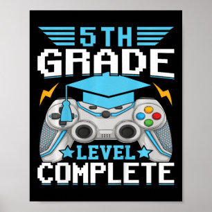 Poster Enfants 5e Classe Gamer Complet Niveau De Gamer De