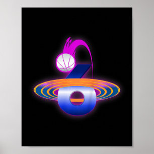 Poster Enfants 6 ans Espace ancien Bysketbyll 6e annivers