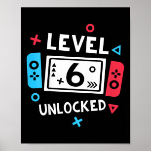 Poster Enfants 6e anniversaire Chemise garçon niveau 6 Vi