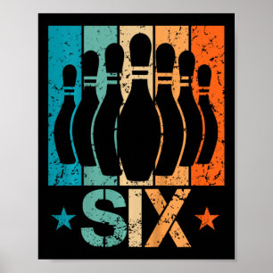 Poster Enfants 6e Bowling Anniversaire 6 ans Anniversaire