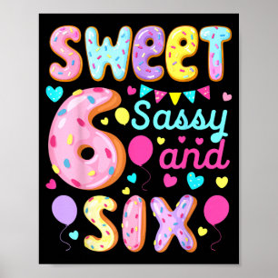 Poster Enfants 6ème Anniversaire Sucré Sy Et Six Annivers