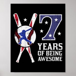 Poster Enfants 7 ans étant génial Bysebyll Drapeau 7e ann