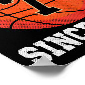 Poster Enfants 7e anniversaire Basketball Lover 7 ans Vin (Coin)