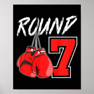 Poster Enfants 7e anniversaire Boxer Boy 7 ans Boxer Anni