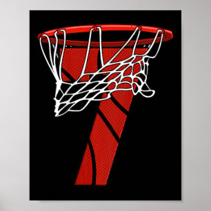 Poster Enfants 7e anniversaire de basket-ball - Sept ans