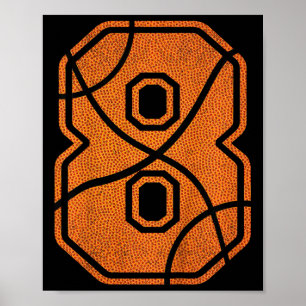 Poster Enfants 8e anniversaire de basket-ball Garçons Enf
