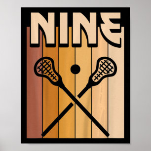 Poster Enfants 9 ans Lacrosse Anniversaire Garçon 9e Bir