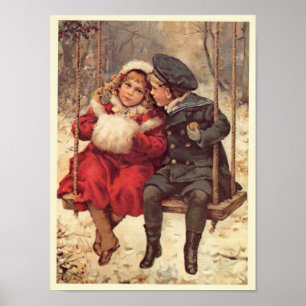Poster Enfants à coudre